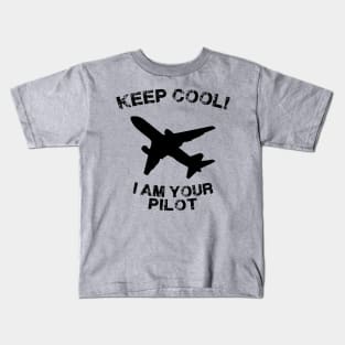 Because I'm The Captain aviation airpane pilot gift idea present Kids T-Shirt